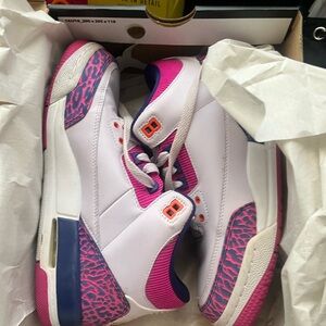 Jordan White and Pink Sneakers with Trendy Design